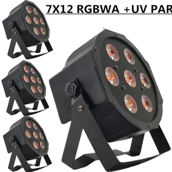 

4PCS/ 7X12W RGBWA+UV led Par light dmx 8CH led wash light professional stage dj equipment