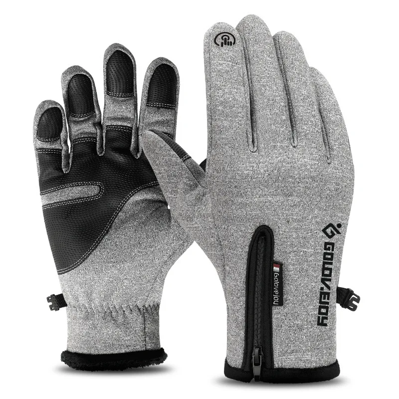 Winter Fleece  Thermal Outdoor Sports Waterproof and Windproof Riding Bicycle  Motorcycle Skiing  Climbing Touch Screen Gloves