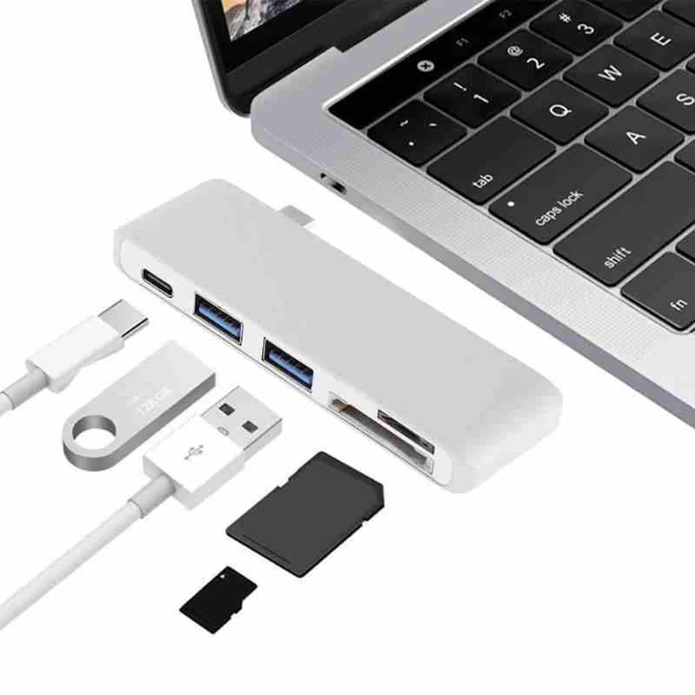 Концентратор type-C адаптер USB 3,0 Combo/tf-карта для MacBook Pro 5 в 1 Multiport