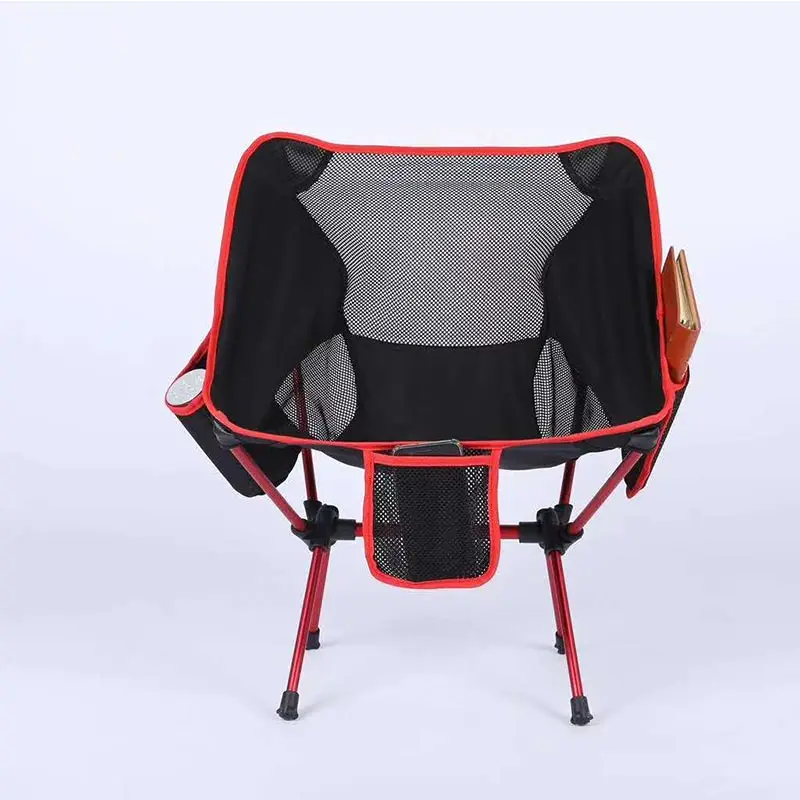 Открытый ультра-легкий складной стул высокая нагрузка Кемпинг портативный пляж Туризм пикника рыбалка стул авиационный алюминиевый сплав стул - Цвет: Красный