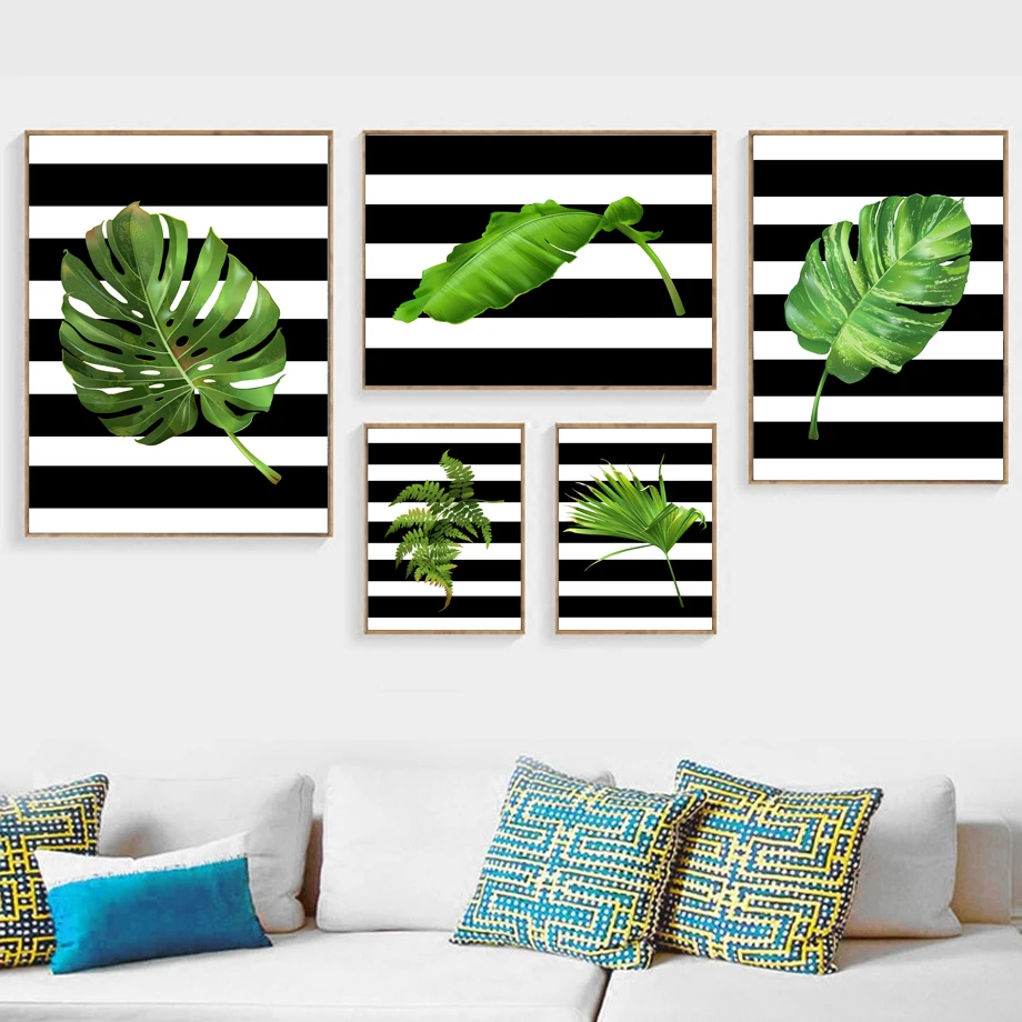 Fresh-Palm-Monstera-Banana-Leaf-Fern-Wall-Art-Canvas-Painting-Nordic-Posters-And-Prints-Wall-Pictures