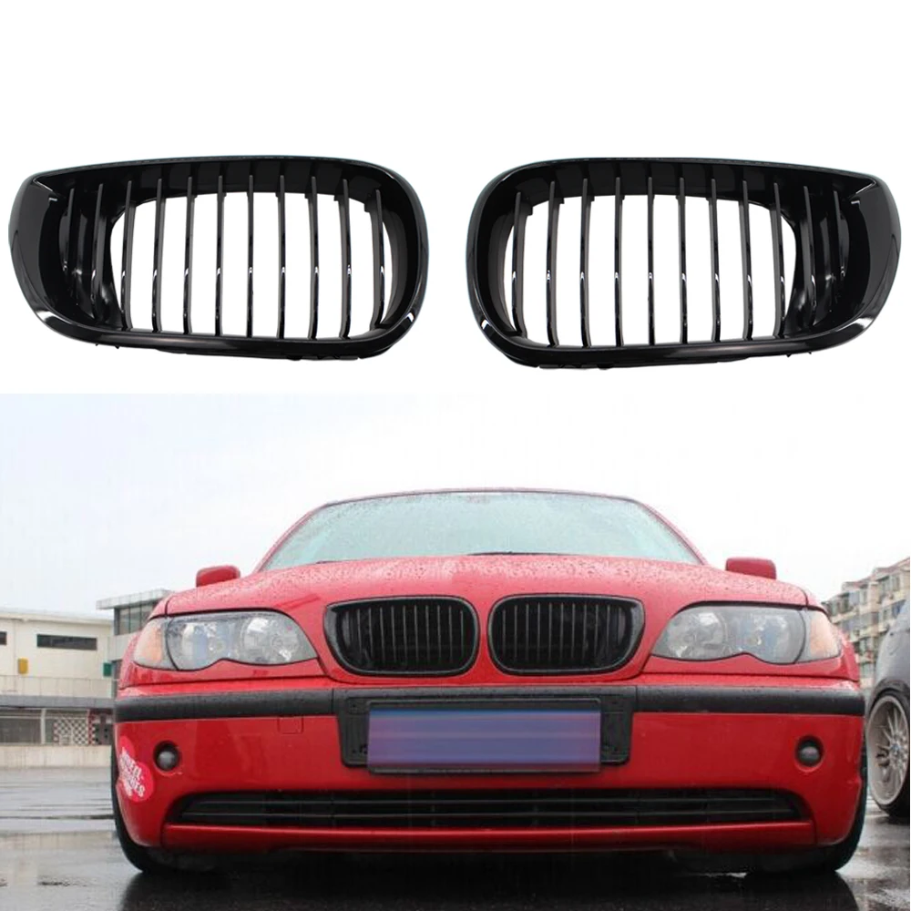Автомобильная передняя решетка глянцевый черный стиль почек для BMW E46 02-05 3 серии 4