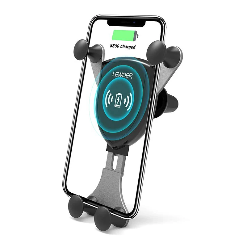 

Lewoer Qi Car Phone Mount Air Vent Automatic Clamping Cell Phone Holder for Car Wireless Charger Compatible With iPhone Xs Max