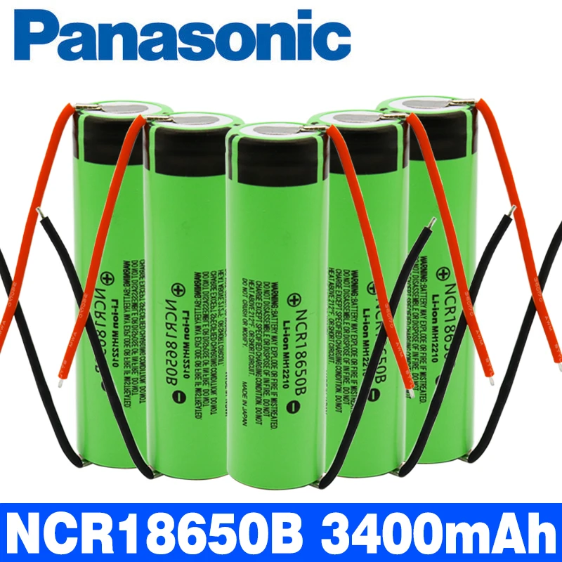 

PCS Panasonic Original NCR18650B 3.7V 3400mAh 18650 rechargeable lithium battery for battery + DIY Linie