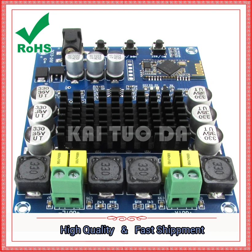 

XH-M548 Bluetooth Dual Channel 120W Digital Amplifier Board TPA3116D2 Bluetooth Digital Audio Amplifier module Board 0.1KG