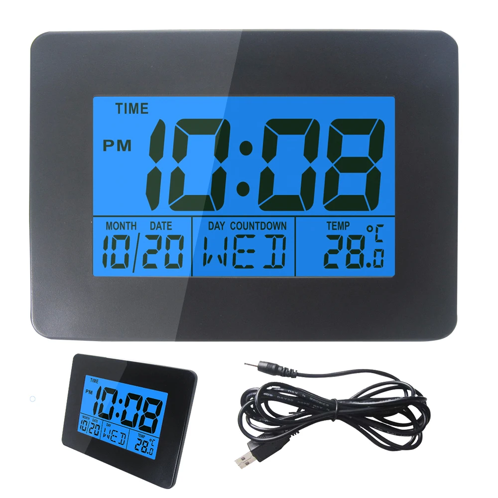 

Multi-functional Digital LCD Alarm Clock Thermometer Electronic Temperature Meter Indoor Home Weather Station With Backlight
