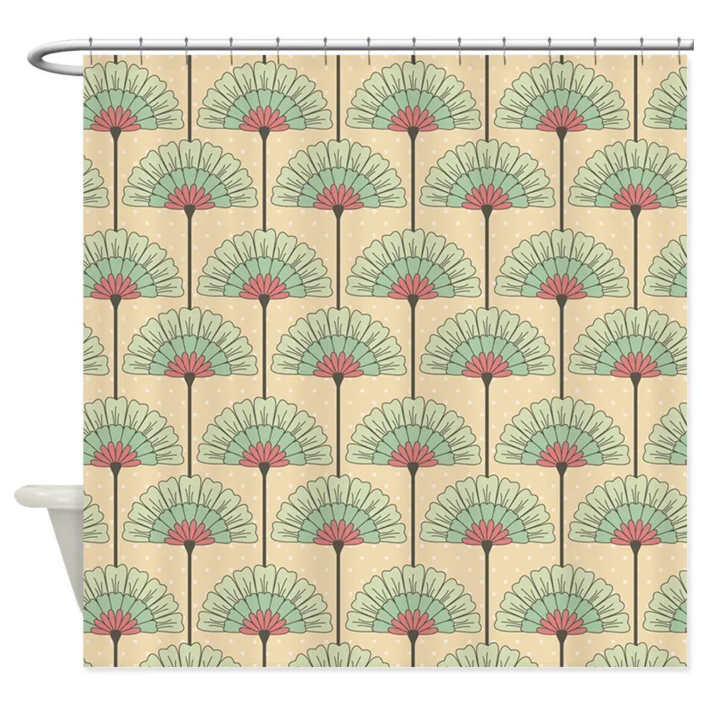 Vintage Art Deco Abstract Shower Curtain Decorative Fabric Shower