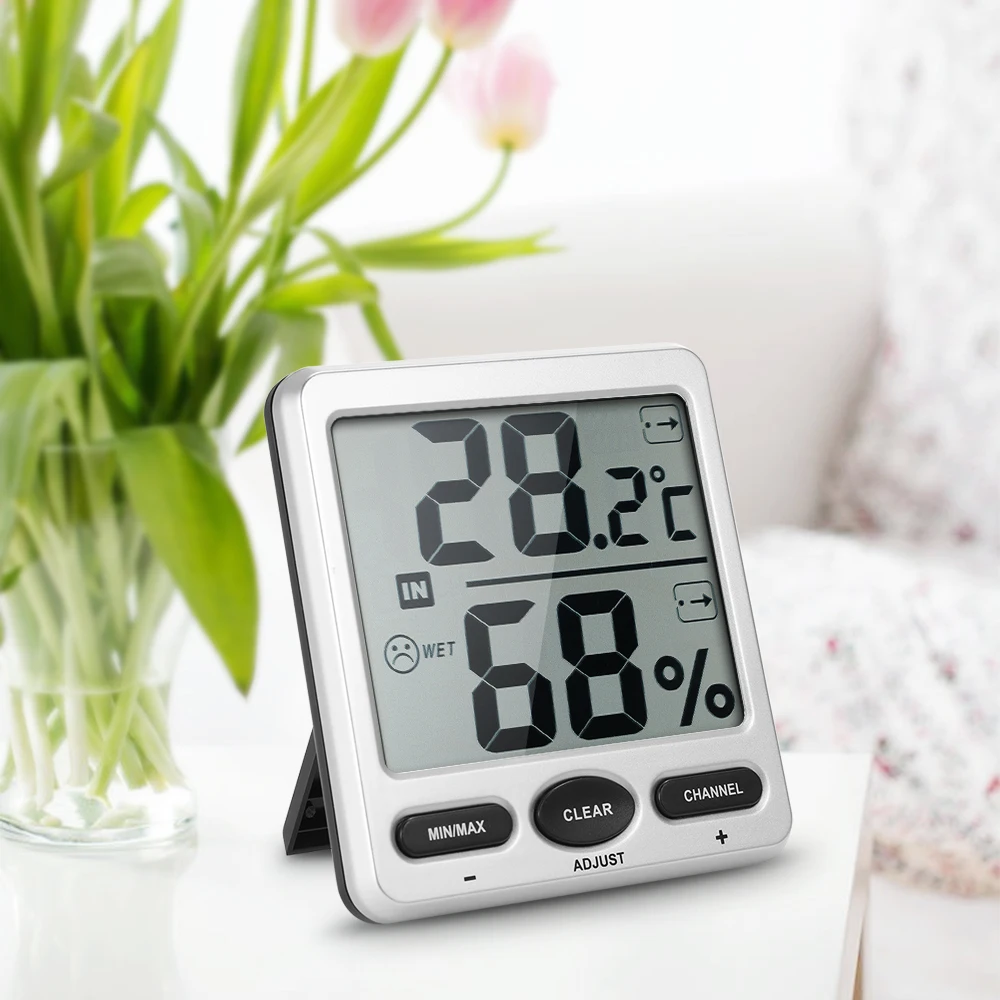 LCD Digital 433MHz Wireless 8 Channel Indoor/Outdoor Thermo hygrometer