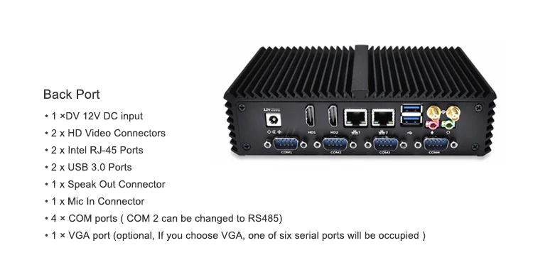 Дешевые pos компьютеры промышленный Мини компьютер с 6 Rs232 2 Ethernet, Celeron 3205U, I3 4005U/5005U I5 4200U/5200U безвентиляторный мини ПК