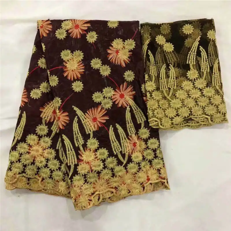

DF!african bazin riche fabric stones jacquard basin brode getzner 5+2 yards tulle lace scarf fabric for dress 2019 ! P31292