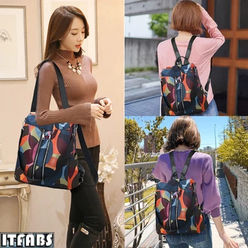 

Women's Wild Oxford Cloth Rainbow Ring Backpack Travel Camouflage Backpack