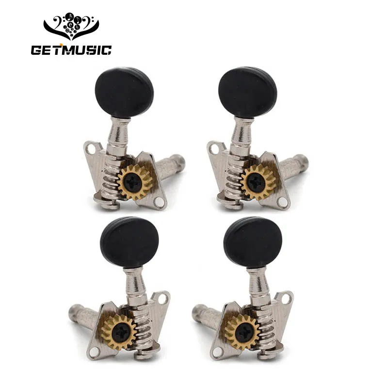 

2R2L Ukulele Tuning Peg 4 String Guitar Tuning Peg keys Tuners Machine Head Small oval Concave Black Button