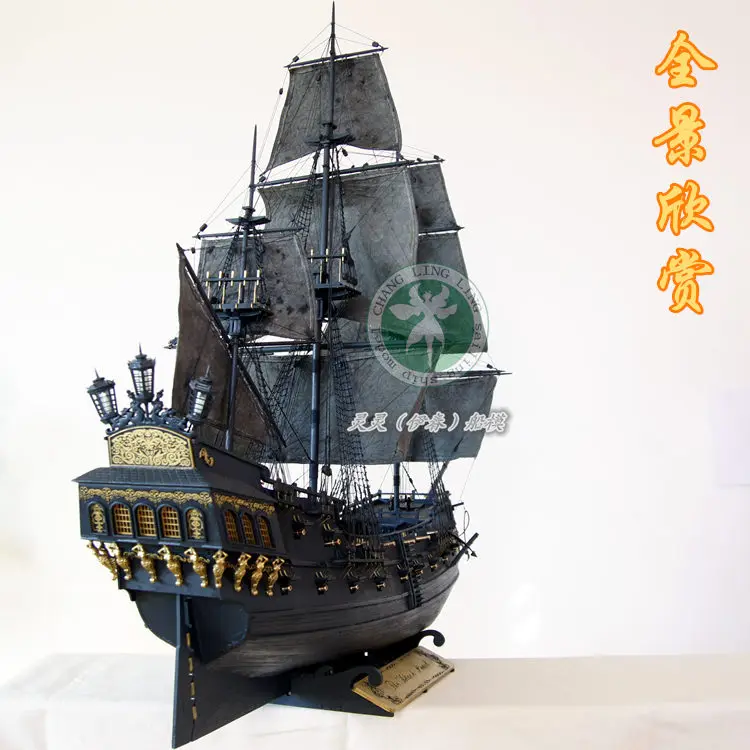 Обновленная версия года, Парусный корабль с черной жемчужиной, полный внутренний 1/35 в пиратском стиле из дерева, строительный комплект