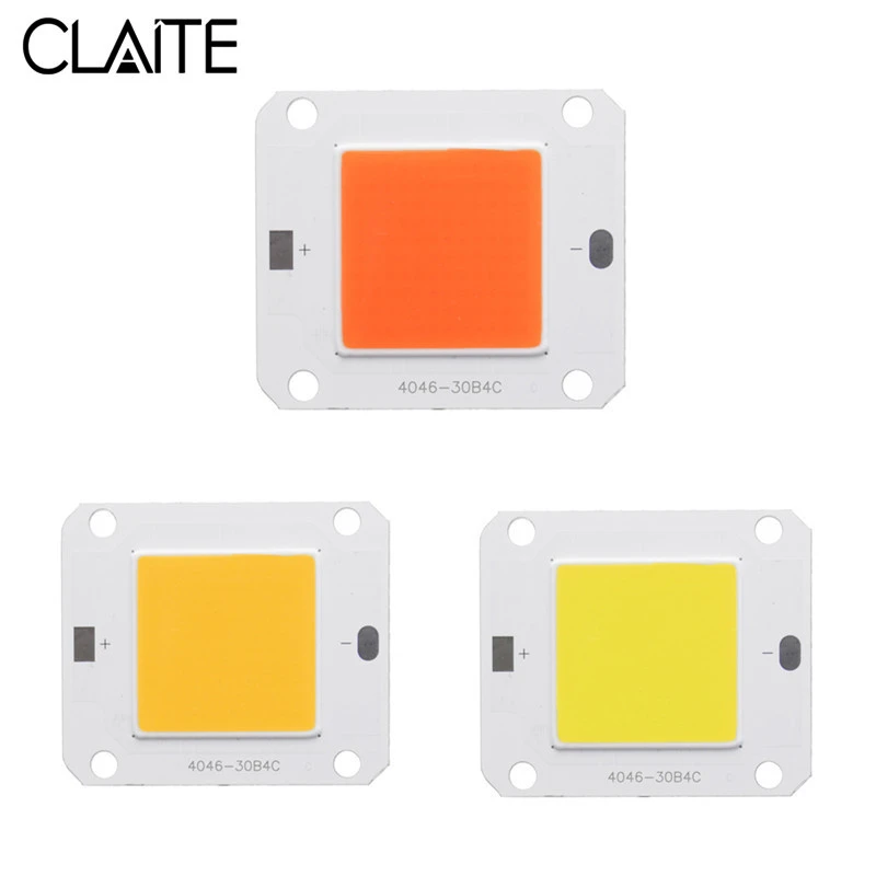 claite cob led grow lamp chip full spectrum 50w diy led plant grow light chip white warm white dc12v 14v led chip for indoor