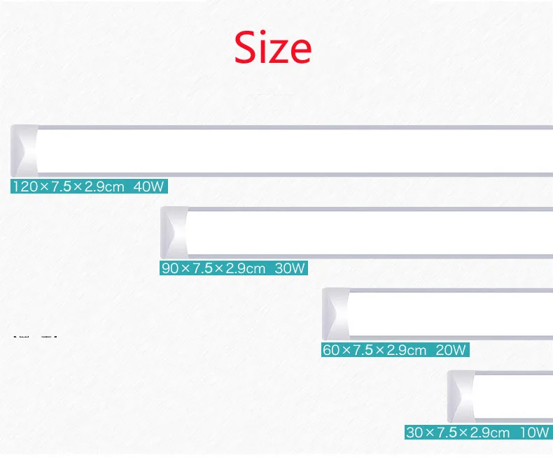 Очищенная крепление Светодиодная трубка свет 40 Вт 120 см 30 Вт 90 см 20 Вт 60 см 10 Вт 30 см светодио дный Баттен трубки свет три доказательства свет
