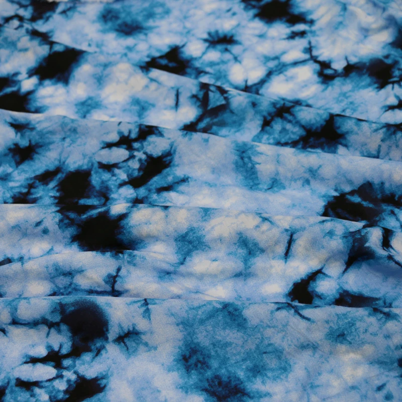 

blue tie dyed rayon material soft dress pajamas clothing fabric viscose