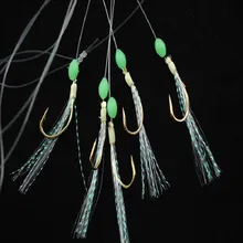 5 шт./упак. леска для удочки из углеродистой стали, крючки, светящиеся бусина, нейлоновая леска, рыболовные крючки с защитой от намотки, бас-Карп, рыболовные крючки, 15#17