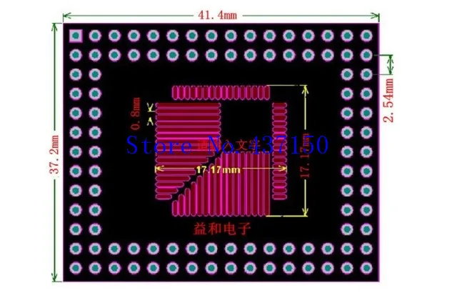 15 шт./лот, QFP/FQFP/TQFP32/44/64/80/100 LQFP smd-адаптер пластины 0,5/0,8 мм