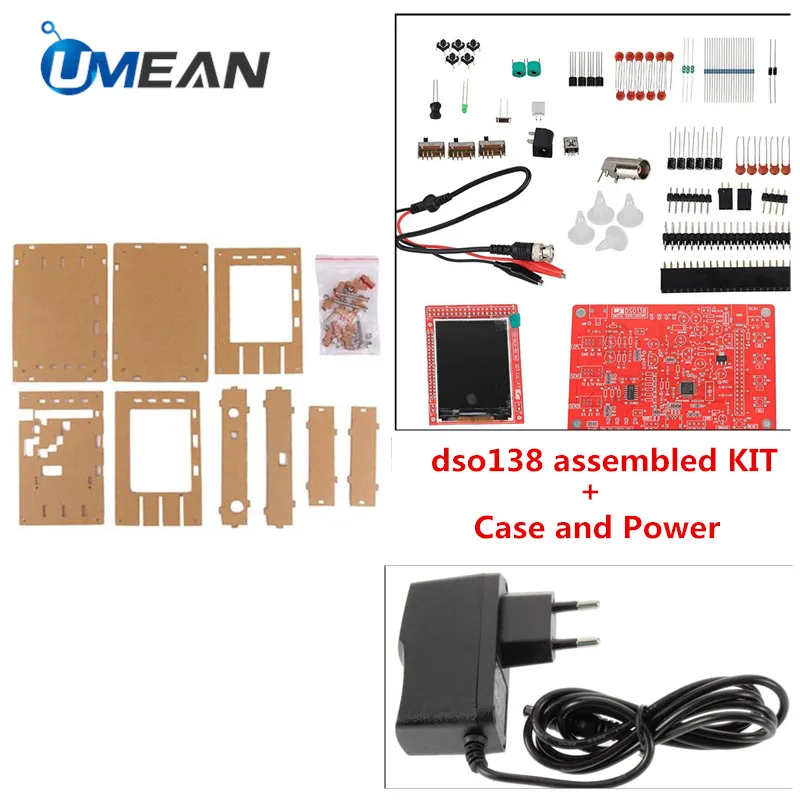 2,4 tft Собранный спаянный DSO138 DIY цифровой осциллограф комплект STM32 тестер с акриловым чехол power