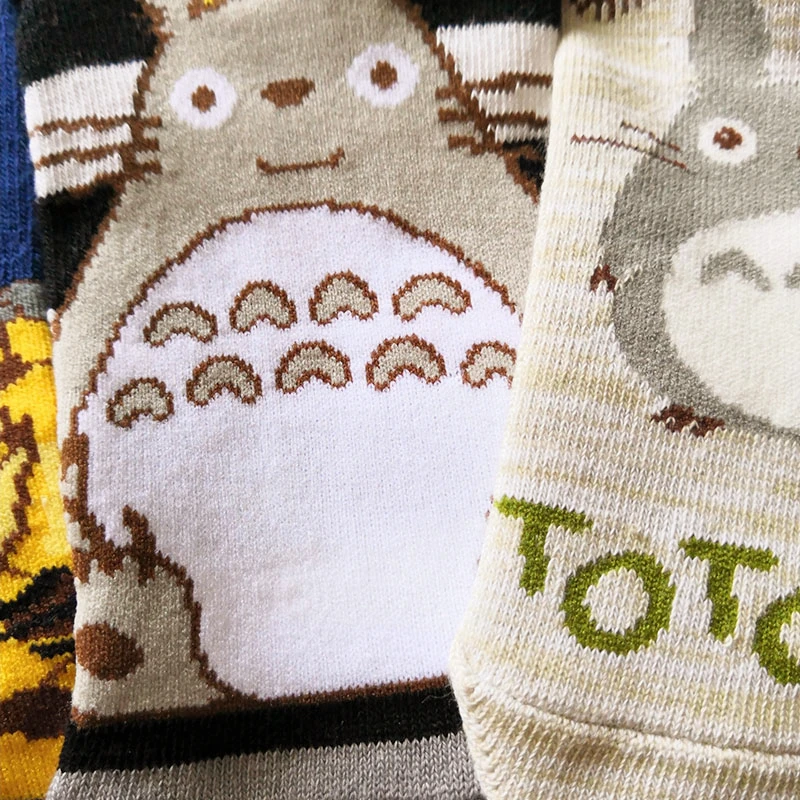 Totoro носки kawaii безбортные носки Harajuku catbus studio ghibli носки с героями мультфильмов для женщин и взрослых милые sox Разноцветные 10 пар/партия