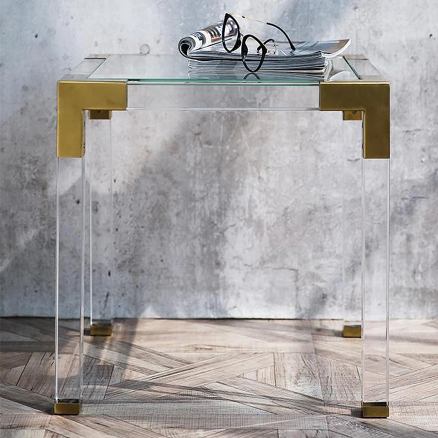 

European lihht and moder simple metal acrylic tea table with several fashionable creative matching angles