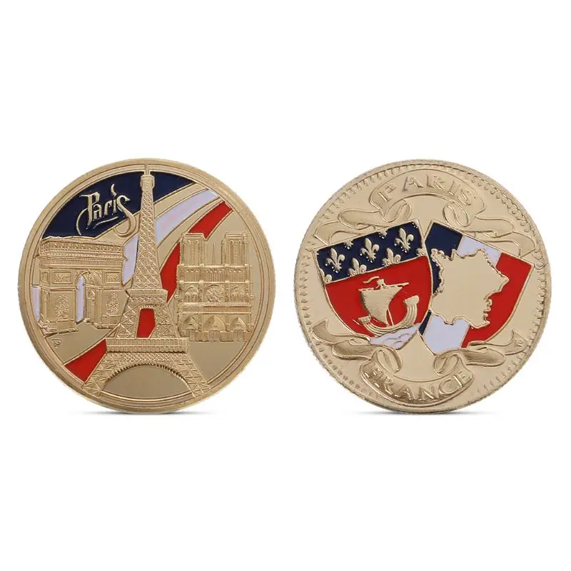 oukerst Memorial Coin Collection de la Paris Tower y Art Collection BTC Arts Gifts Bitcoin Alloy