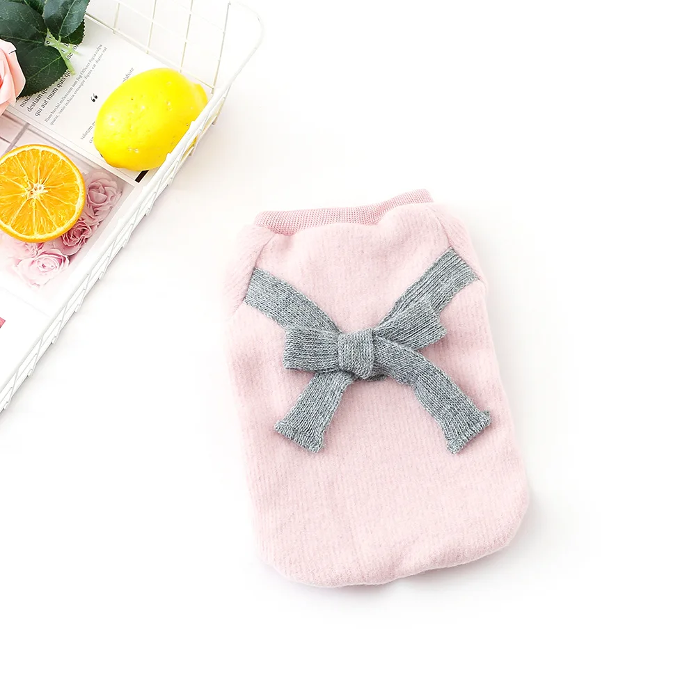 Lovely Pet Coat Four Seasons Bowknot Nap Clothes For Dogs Cats Korean Puppy Chihuahua Kitten Knitted Sweater Soft Breathable (14)