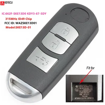 

Keyecu New Smart Remote Key Fob FSK 315MHz ID49 for Mazda 3 Button Model FCC:SKE13D-01 P/N: 662F-SKE13D01 SUV SKE13D-01