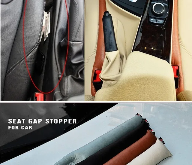 Free Shipping Grey Black Beige Brown Car Seat Cushion Crevice Gap Stopper PU Leather Leakproof Protector car seat cover pad -