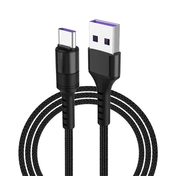 

5A Data Sync USB Charger Cable Quick Charge 3.0 USB type C Charging Nylon Cable Wire Suit for Huawei For Samsung For Xiaomi