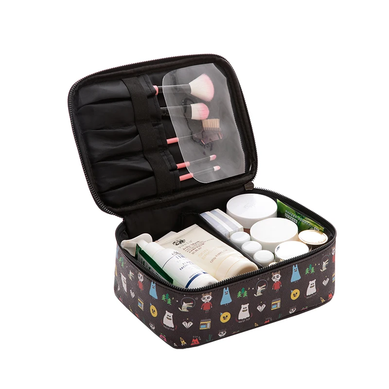 

Double zipper toiletry bag lady cosmetic pack Travel Portable cosmetics case Beauty case woman makeup bags Beautician organizer