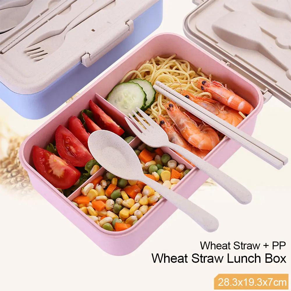 Коробка для завтрака Пшеничная солома и PP Экологичные портативные Bento коробки с