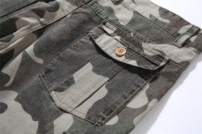 Камуфляжные мужские шорты Карго новые мужские s мужские шорты в повседневном стиле свободные рабочие шорты мужские военные Короткие штаны плюс размер 30-40 без пояса