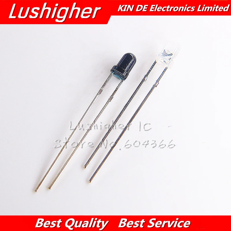 50pairs 3mm 940nm LEDs infrared emitter and IR receiver diodes EACH