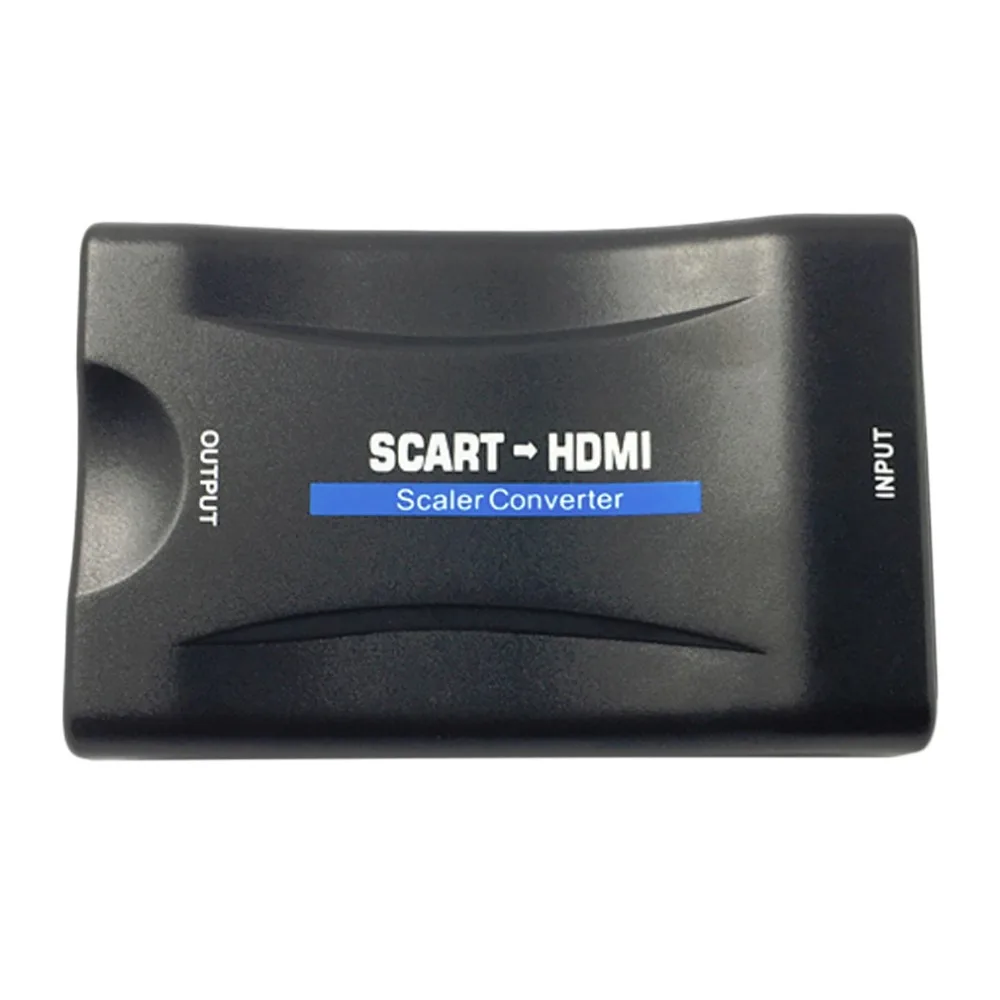 1Sets 1080P SCART To HDMI Video Audio Upscale Converter Adapter for HD TV DVD for Sky Box STB Plug and Play