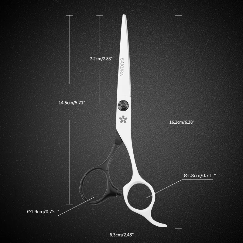 Cherry Blossoms 6 Inch Cutting And Thinning Scissor Salon Hairdressing Set Bladck and White 9cr13 Stainless Steel Handle Cherry Blossoms 6 Inch Cutting And Thinning Scissor Salon Hairdressing Set Bladck and White 9cr13 Stainless Steel Handle