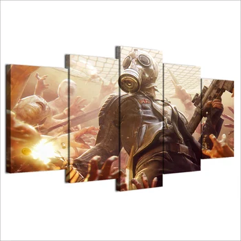 

5 piece canvas painting computer game hot poster 5 panels HD print canvas painting for living room framework XA-2014A