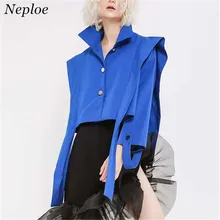 Neploe длинные стример конструировал Для женщин пиджаки Стенд воротник женский топ Демисезонный Повседневное свободные Прохладный Пальто для девочек 69322