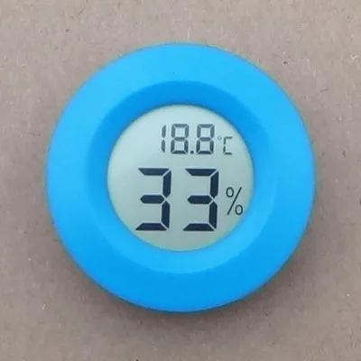 Мини ЖК-дисплей цифровым термометром и гигрометром декоративные часы для Температура метр Аквариум холодильник тестер морозильника датчик измерителя температуры и влажности - Цвет: Blue