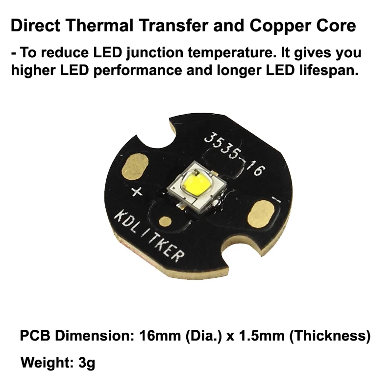 Luminus SST-20 J2 JA3 теплый белый 2700K CRI95 светодиодный излучатель с 16 мм/20 мм DTP медь MCPCB