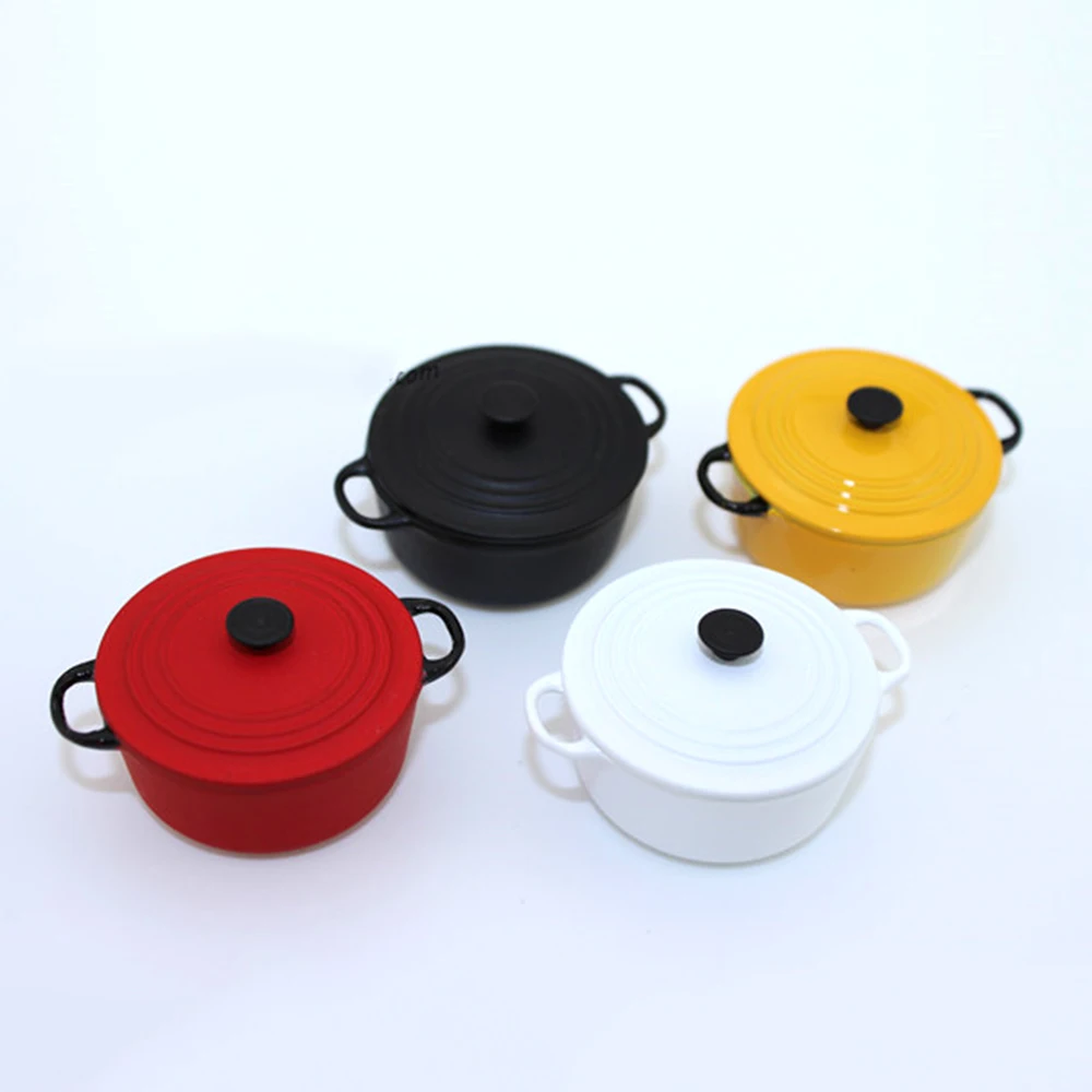 

1/12 Dollhouse Miniature Accessories Mini Metal Soup Pot Simulation Furniture Kitchenware Model Toys for Doll House Decoration