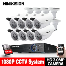 8CH CCTV система 1080P HDMI AHD CCTV DVR 8 шт 2.0MP 3000TVL ИК белая купольная камера 1920*1080P DVR камера наборы системы наблюдения