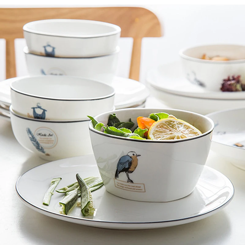 

Ceramic Bowl Cartoon Fruit Snack Sauce Food Bowl Soup Salad Noodles Bowl 4 Shapes For Your Choose Kitchen Dinnerware