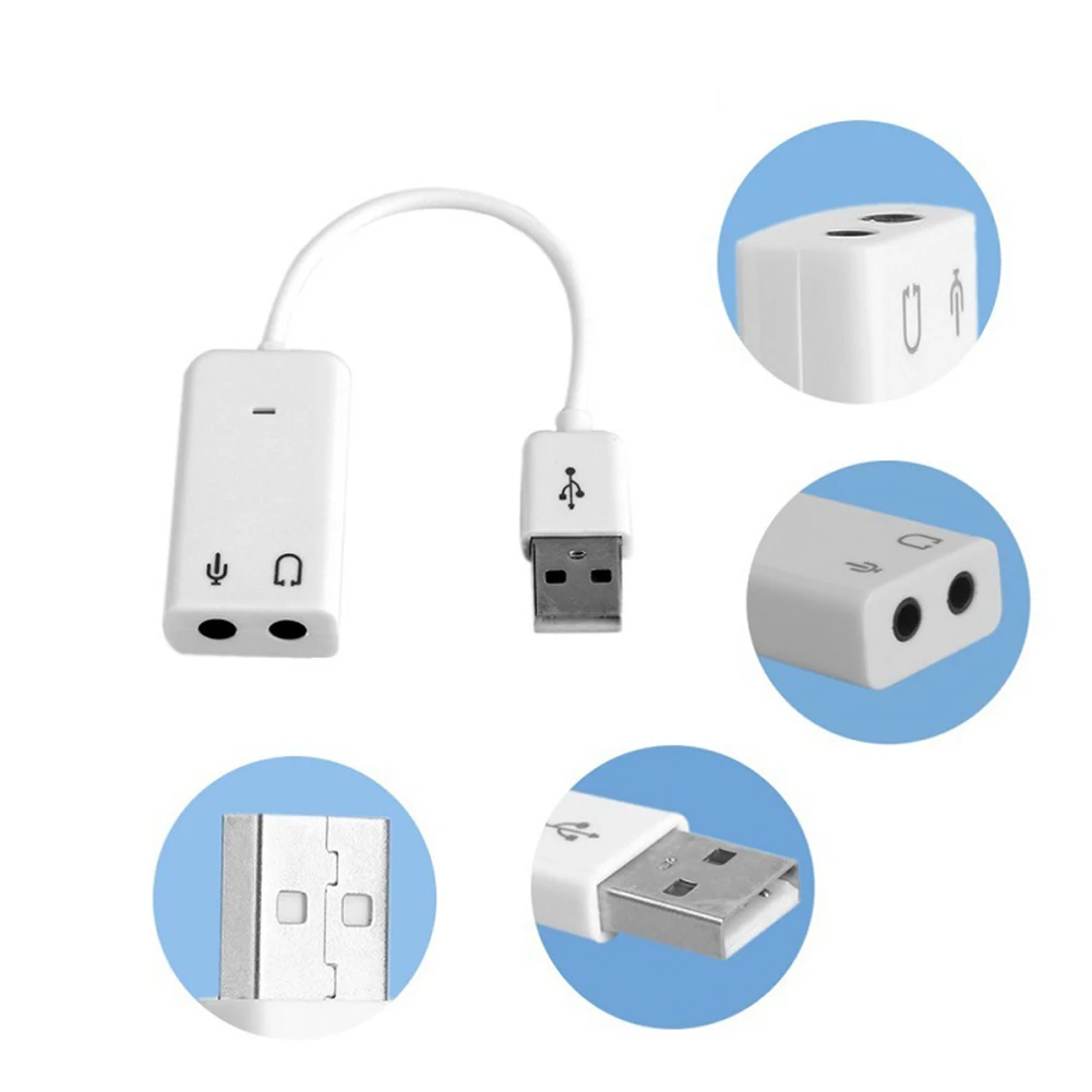 Внешний стерео конвертер карт аудио адаптер Виртуальная 7,1 USB Звуковая карта для ноутбука конвертер 2,0 USB 3,5 мм гарнитура конвертер