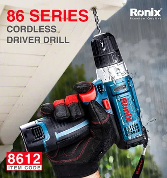 

Ronix 2 Speed with 2 Batteries Cordlless Screwdriver Drill waterproof and Anti-Shock Housing Model 8612
