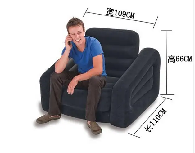 Original 2 in 1 multifunctional folded up luxury single folding inflatable sofa lazy sofa bed loungers,air beanbag armchair