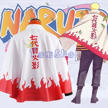 

Anime Naruto Uzumaki 7th Hokage Cosplay Cape Cloak Dust Coat Halloween Costumes