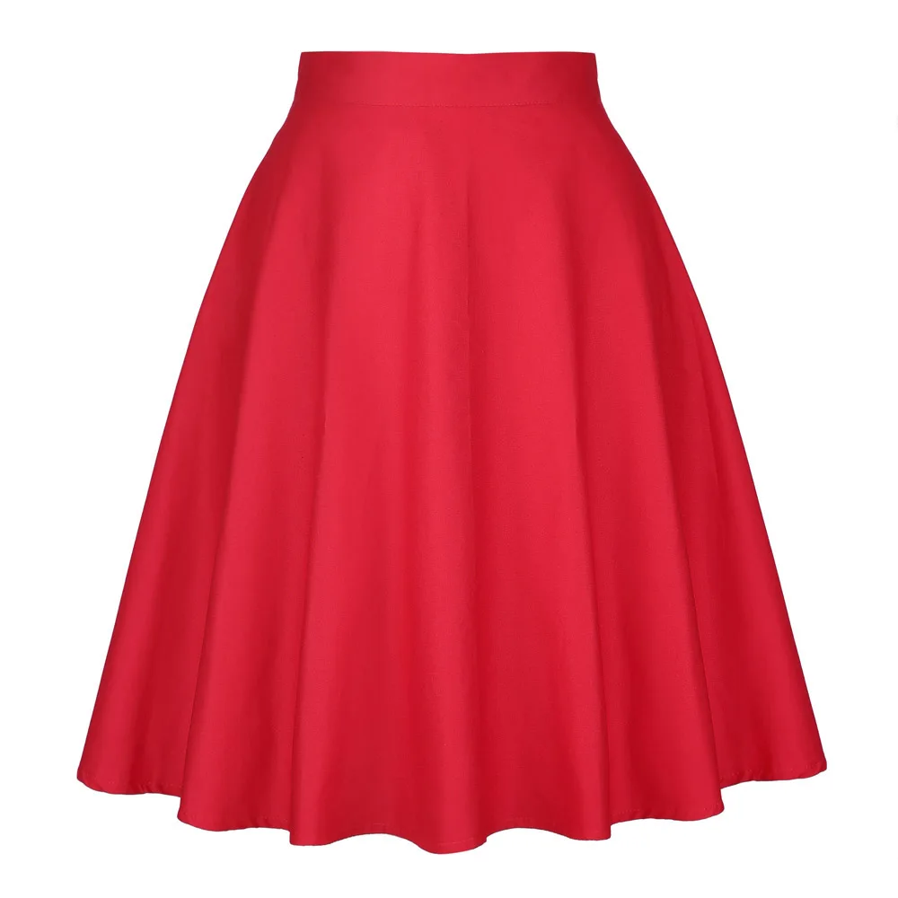 CTAU Womens Skirt Retro Skirt Temperament Commuting Long High Waist Big Swing A-line Skirt