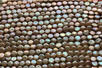 

Genuine AAA Natural Pearl 15mm pink colors round slice coin freshwater pearl loose beads DIY gift one strands Hole Approx 1mm