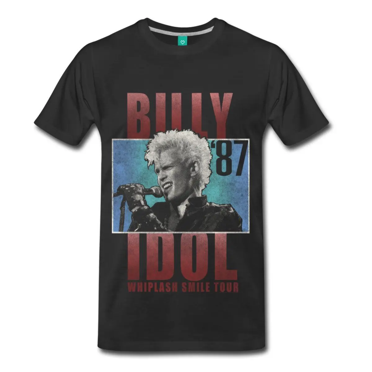 BILLY IDOL Whiplash Smile Tour Men's T Shirt O Neck T Shirts Male Low